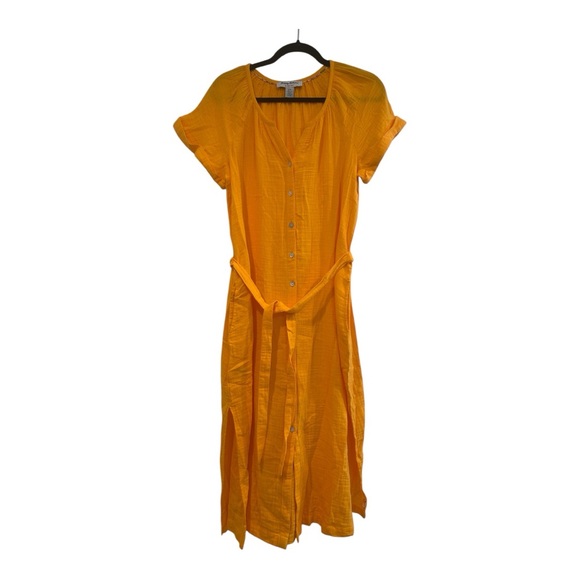 Tommy Bahama Dresses & Skirts - Tommy Bahama Full Button Women’s Dress Island Soft Gold Size Small Tie Maxi